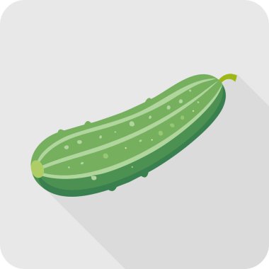 Gri Arkaplanda Yeşil Salatalık Çizimi.