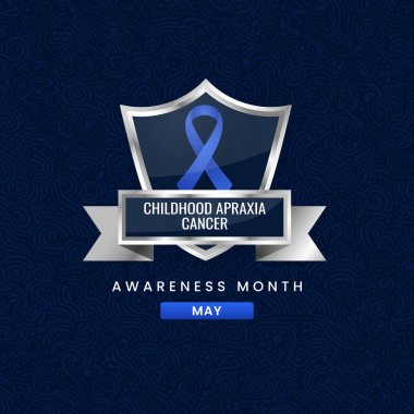 Uluslararası Çocukluk Apraxia Kanser Farkındalığı Ayı Kraliyet mavi kurdele farkındalığı grafiği