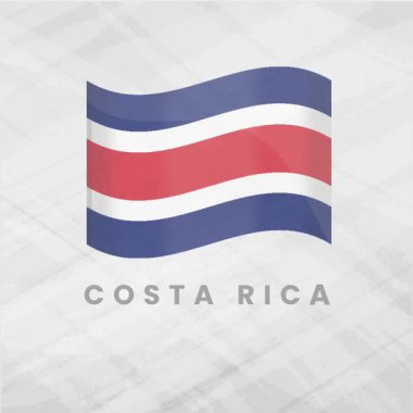 Canlı Kosta Rika Bayrağı Dinamik Renklerle Dalgalanıyor ve Orta Amerika Vatanseverliği ve Birlik İçin Ulusal Gurur