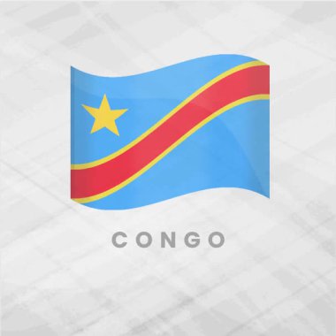 Canlı Canlı Kongo Bayrağı Dinamik Renklerle Dalgalanıyor ve Afrika Birliği ve Vatansever Ruh İçin Ulusal Gurur
