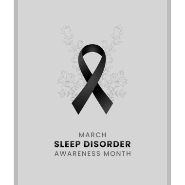 Siyah ipek kurdeleli Uyku Bozukluğu Aylık Arkaplan Tasarımı.