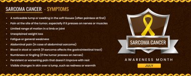 Orijinal Sarkoma Kanseri Farkındalığı Belirtileri, Kalkan Tasarımı Şablon Bazlı Arkaplan.