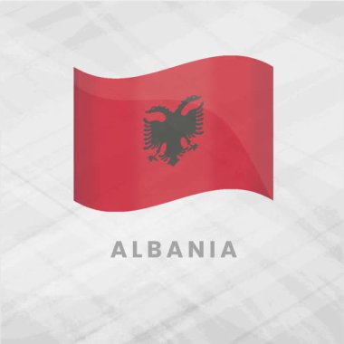 Canlı Arnavutluk Bayrağı Dinamik Hareket ve Vatansever Balkan Gurur ve Kültürel Birlik İçin Cesur Kartal Amblemiyle Dalgalanıyor