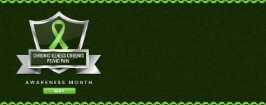 Kronik Pelvik Ağrı Bilinci Ay Kalkanı Posteri, Yeşil Kurdele, afiş.