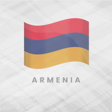 Ulusal Gurur ve Erivan Mirasını Gösteren Kırmızı, Mavi, Turuncu Renkli Dinamik Animasyon Ermenistan Bayrağı Dalgalanması