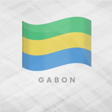 Cesur Yeşil, Sarı ve Mavi Çizgili Canlı Gabon Bayrak Dalgaları Doğayı, Birliği ve Orta Afrika Ulusal Gururunu Temsil Ediyor