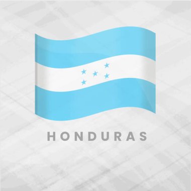 Cesur Mavi ve Beyaz Çizgili Canlı Honduras Bayrak Dalgası ve Birlik, Barış ve Orta Amerika Ulusal Gururunu temsil eden Beş Mavi Yıldız