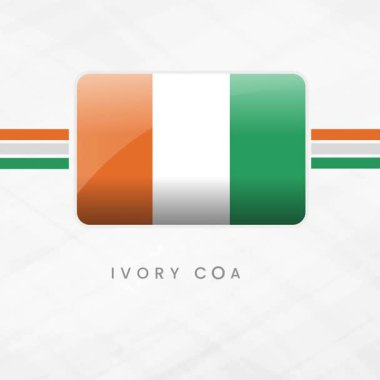 Ulusal Gurur ve Batı Afrika Mirası İçin Kalın Turuncu, Beyaz ve Yeşil Dikey Çizgilerle Düğme Çerçevesinde Canlı Fildişi Bayrak Dalgası