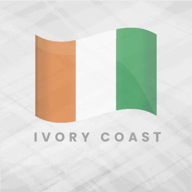 Batı Afrika 'nın Birlik, Barış ve Ulusal Gururunu temsil eden Kalın Turuncu, Beyaz ve Yeşil Dikey Çizgili Fildişi Bayrak Dalgası