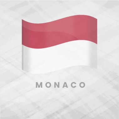 Yürekli Kırmızı ve Beyaz Yatay Çizgili Canlı Monako Bayrağı Dalgalanması Egemenlik, Gelenek ve Prensliğin Ulusal Gururu 'nu temsil ediyor.