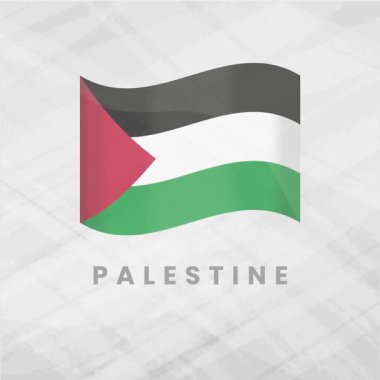 Cesur Siyah, Beyaz ve Yeşil Çizgili Canlı Filistin Bayrağı Dalgalanıyor ve Kırmızı Üçgen Mücadele, Birlik ve Orta Doğu Ulusal Gururunu temsil ediyor