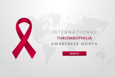 Kırmızı ipek kurdeleli Thrombophilia Farkındalık Ay arkaplan tasarımı.