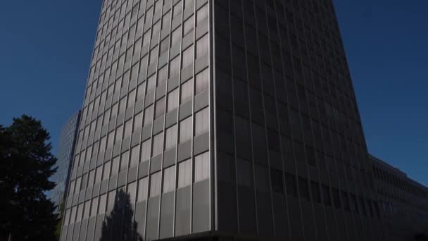 Modern Office High Rise Skyscraper Buildings City Business District Looking — Stock Video