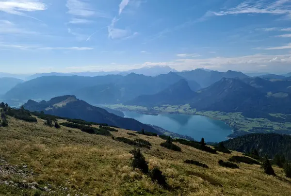 stock image Beautiful view of the alpine lake from the top of the mountain