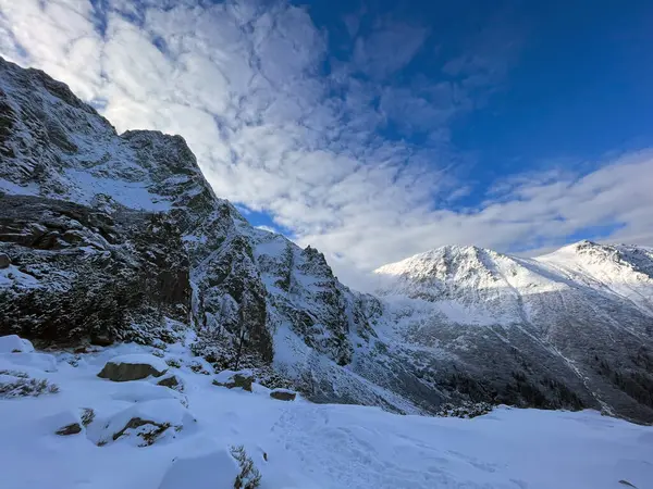 Polonya dağlarında kış, güzel panoramik manzara