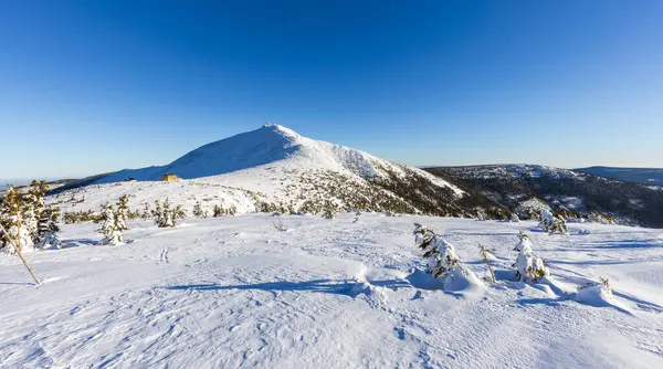 Kış dağ manzarası, dev dağlar.