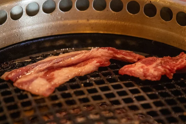 Varkensvlees Sizzling Grill Een Japans Bbq Restaurant — Stockfoto