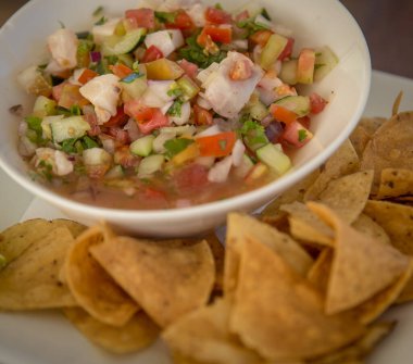 Belize 'den geleneksel deniz kabuğu ceviche' si.