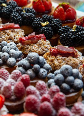 Çeşitli Petite Vibrant Meyveli Turtalar Bir pastane