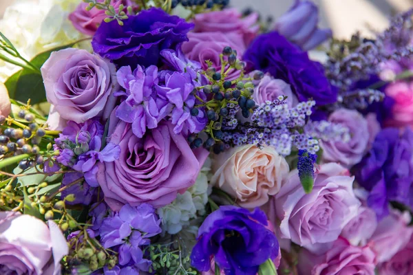 Purple Wedding Flowers shot close up