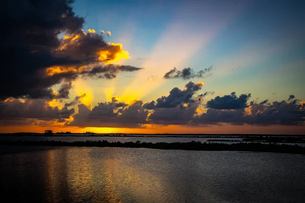 Pôr Sol Baía San Pedro Belize — Fotografia de Stock