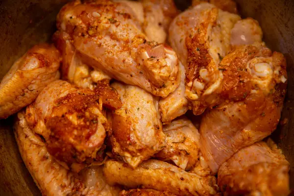 Seasoned Raw Chicken wings to be air fried