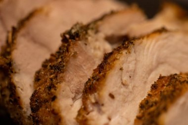 Dilimlenmiş Hindi Kavrulmuş Yakın yatay çekim