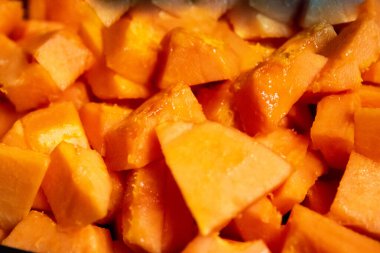 Dilimlenmiş Papaya yakın çekim