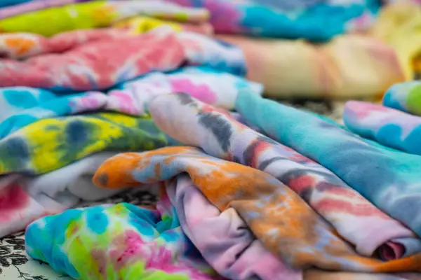 stock image Tye Dye Shirts for Sale at an outdoor market