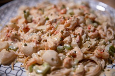 Cajun Creamy Crawfish Pasta Plated clipart