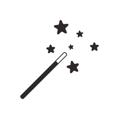 Sihirli çubuk simgesi vektör tasarımı çizimi