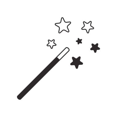 Sihirli çubuk simgesi vektör tasarımı çizimi