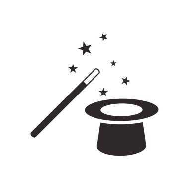 Sihirli çubuk simgesi vektör tasarımı çizimi