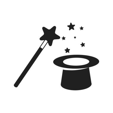 Sihirli çubuk simgesi vektör tasarımı çizimi