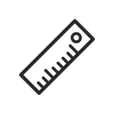 cetvel simgesi vektör tasarımı çizimi