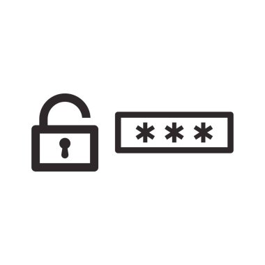 parola simgesi vektör tasarımı çizimi