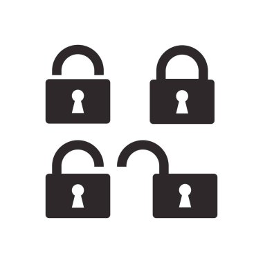 asma kilit ikon vektör tasarımı çizimi