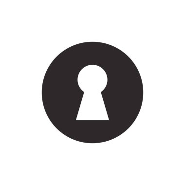 anahtar deliği ikon vektör tasarımı çizimi