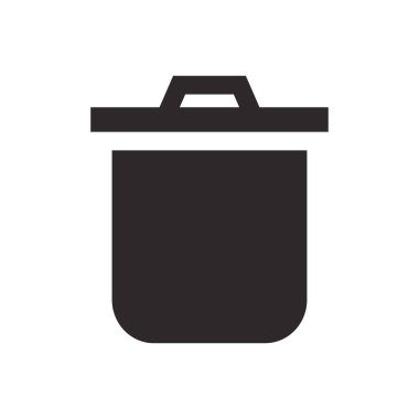 Çöp kutusu simgesi düz stil. Beyaz izole arkaplanda çöp kutusu çizimi. çevre iş kavramı