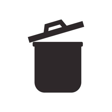Çöp kutusu simgesi düz stil. Beyaz izole arkaplanda çöp kutusu çizimi. çevre iş kavramı