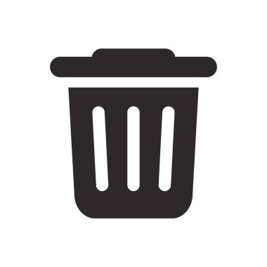 Çöp kutusu simgesi düz stil. Beyaz izole edilmiş arka planda çöp kutusu çizimi. Çöp kutusu iş konsepti