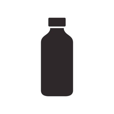 Bir şişe su ikonu. Alkol içeceği sembolü. Düz Vektör illüstrasyonu