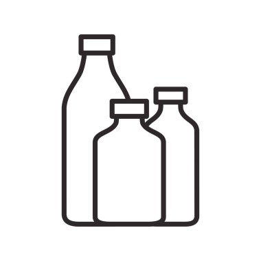 Bir şişe su ikonu. Alkol içeceği sembolü. Düz Vektör illüstrasyonu