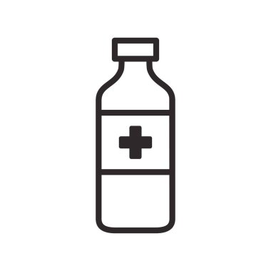 İlaç şişesi ikonu. Uyuşturucu içki sembolü. Düz Vektör illüstrasyonu