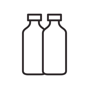 Bir şişe su ikonu. Alkol içeceği sembolü. Düz Vektör illüstrasyonu