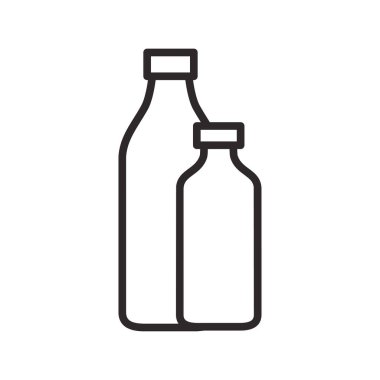 Bir şişe su ikonu. Alkol içeceği sembolü. Düz Vektör illüstrasyonu