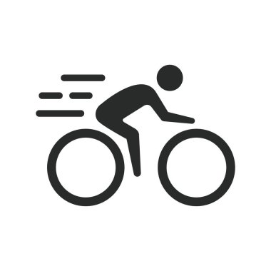 Düz stil bisiklet ikonu. Beyaz izole edilmiş arka planda bisiklet vektör çizimi. Bisiklet işi kavramı.