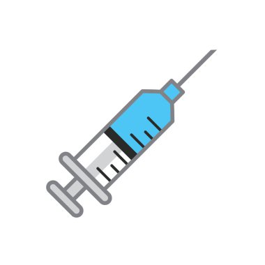 Enjeksiyon ikonu vektör tasarımı illüstrasyon tıbbi konsepti