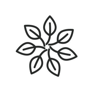 Yaprak ikonu vektör tasarımı illüstrasyon doğa sembolü