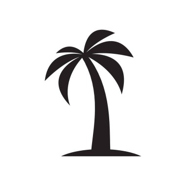 Palmiye ağacı ikonu vektör tasarımı tropikal ağaç sembolü